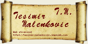 Tešimir Malenković vizit kartica